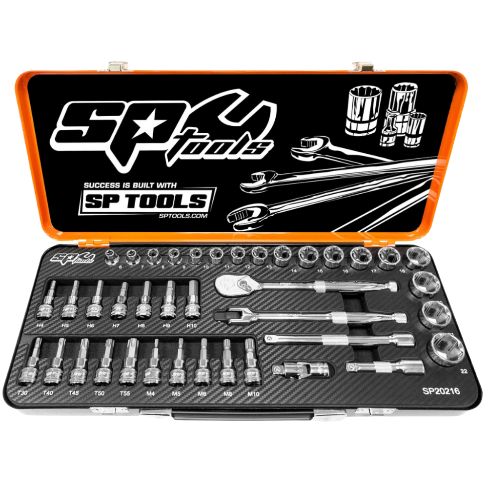 1/4" Metric, Hex, Torx & Spline Socket Set – 35 Pieces