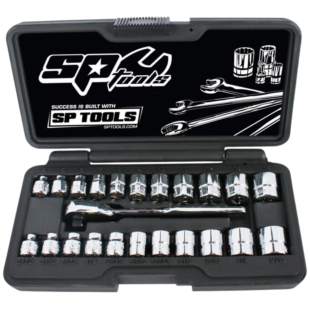 1/4" Low-Profile Socket Set – Metric/SAE – 23 Pieces