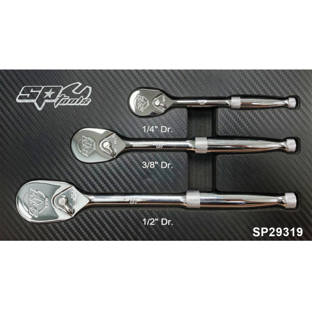 Conjunto de Roquetes de Cabeça Selada 90 Dentes – 1/4", 3/8" e 1/2" – 3 Peças